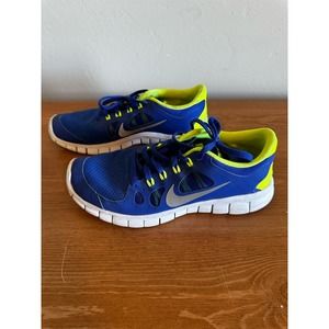 Nike Free 5.0 Boys Size 6Y Blue Running Shoe Sneaker Athletic 580558-400